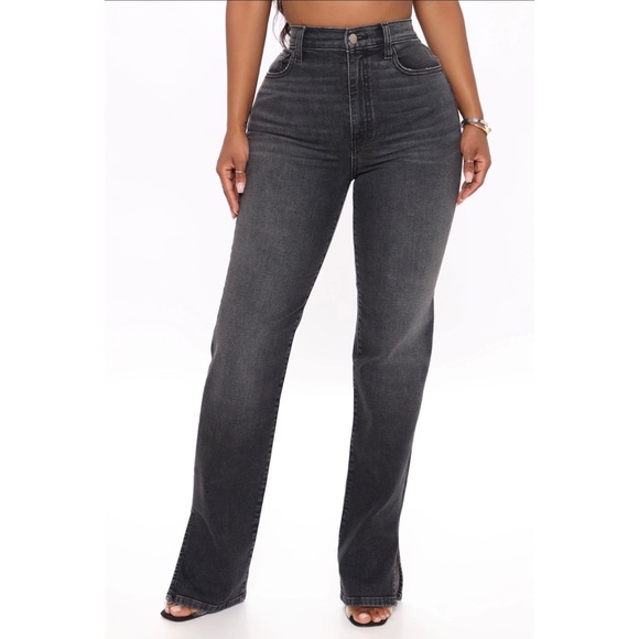 Fashionnova side split Jean - Black - Picture 1 of 3